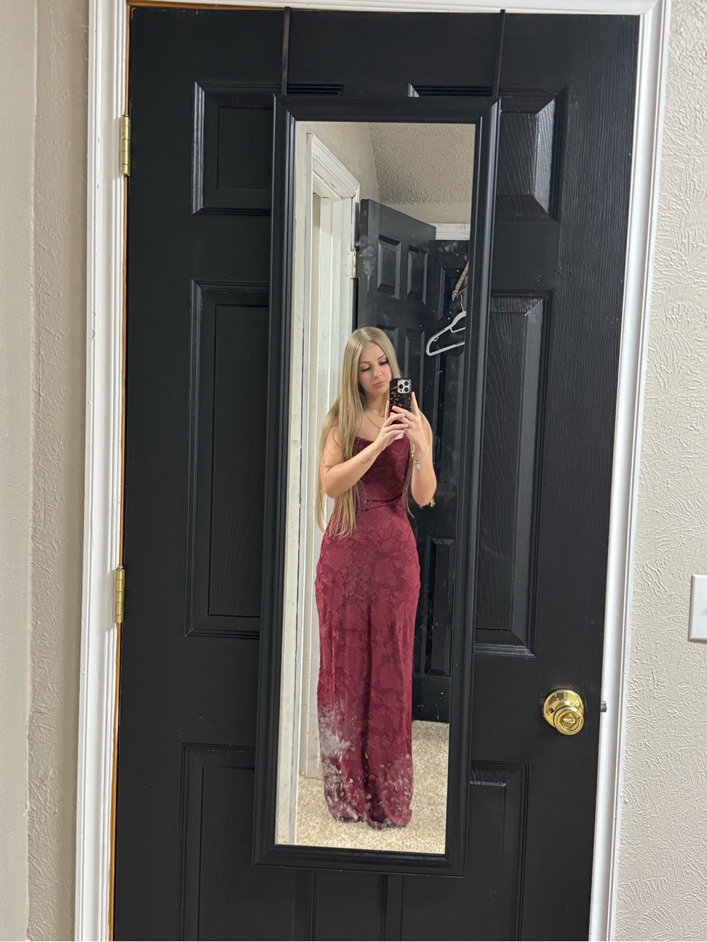 Princess Polly Burgundy Lace Strapless Wedding Guest Gown